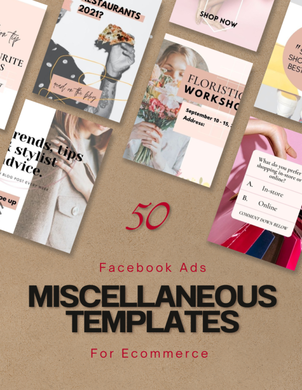 50 Ecom Miscellaneous Canva Templates for Facebook Ads